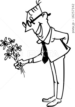 Man with bouquet 16257342