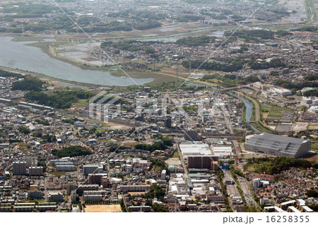常磐線北柏駅上空から手賀沼方向を空撮 16258355