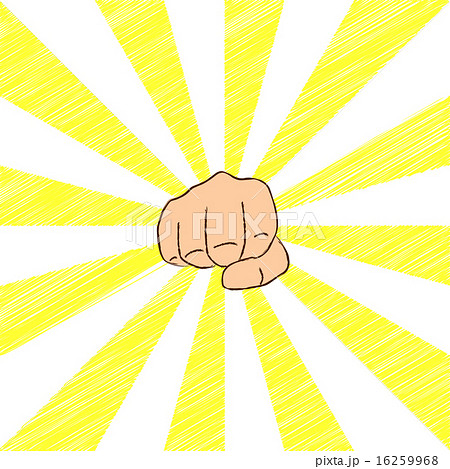 パンチ_筆調線_背景黄色の放射状落書き調 16259968