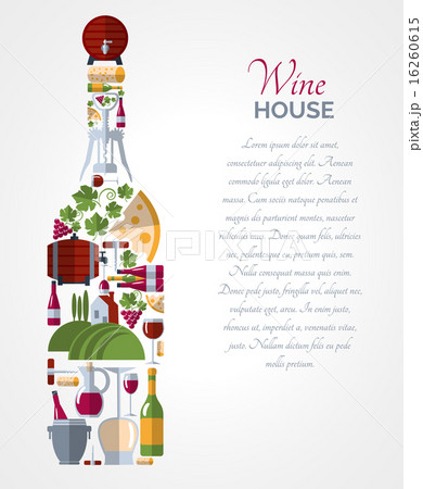 Wine bottle icons compositions poster 16260615