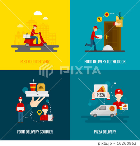 Food delivery concept icons set 16260962