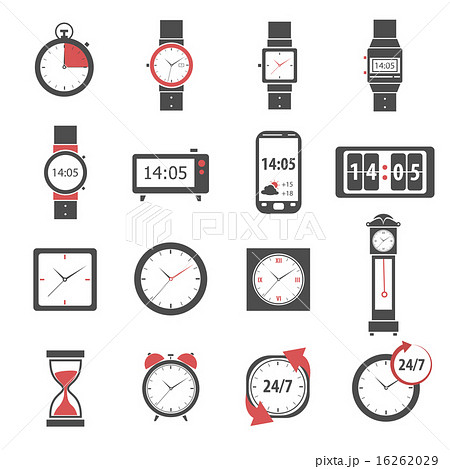 Time Icon Black Set 16262029