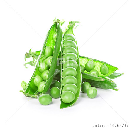 Fresh green peas pods isolated on white background Fresh green peas pods isolated on white background 16262737
