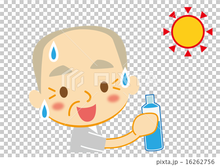 お爺ちゃん　水分補給 16262756