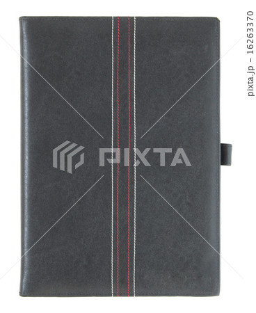 Black leather book isolated on white 16263370