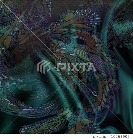 floral pattern on dark green background 16263902