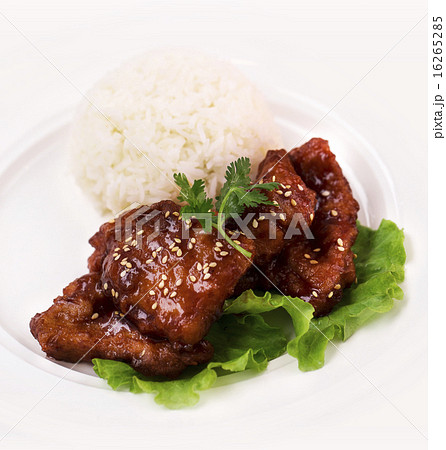 Sweet sour pork chop with rice Sweet sour pork chop with rice 16265285