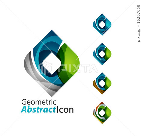 Set of abstract geometric company logo square, rhomb 16267659