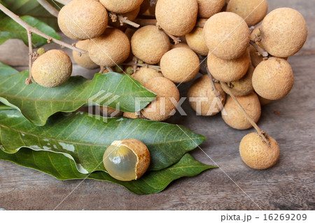 Longan on old wooden table. Longan on old wooden table. 16269209