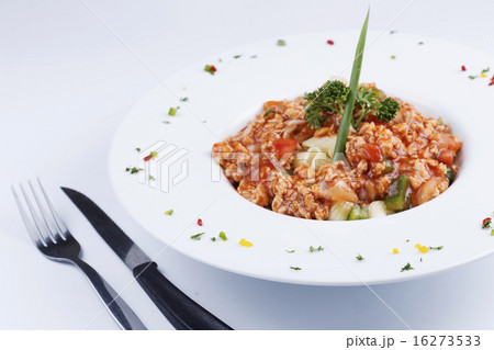 Macaroni with tomato chicken sauce 16273533