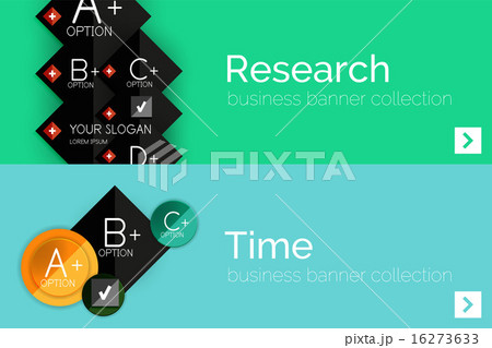 Infographic flat design banner with geometric diagram  16273633