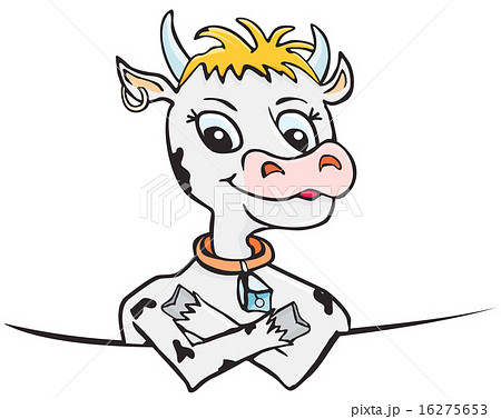 Sweet cow behind board Sweet cow behind board 16275653