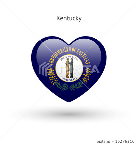 Love Kentucky state symbol. Heart flag icon. 16276316