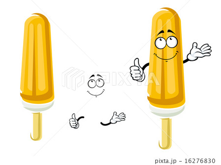 Cartoon orange popsicle on wooden stick Cartoon orange popsicle on wooden stick 16276830