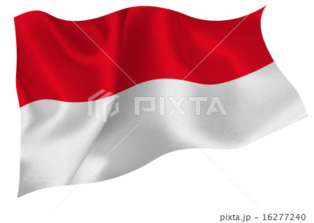 インドネシア 国旗 旗のイラスト素材
