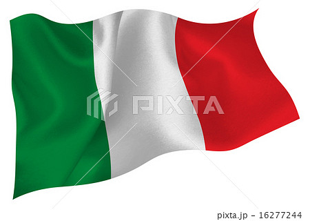 イタリア 国旗 旗のイラスト素材