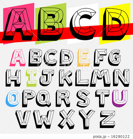 bevel alphabet with thick shadow 16280122