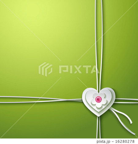 Background with paper heart and flower Background with paper heart and flower 16280278