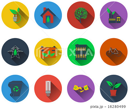 Set of ecological icons 16280499