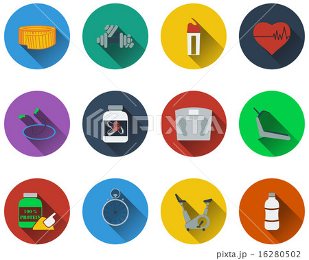 Set of fitness icons 16280502