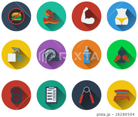 Set of fitness icons 16280504