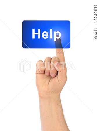 Hand and button Help Hand and button Help 16280654