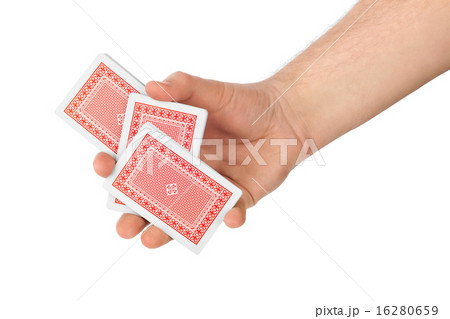 Hand and playing cards 16280659