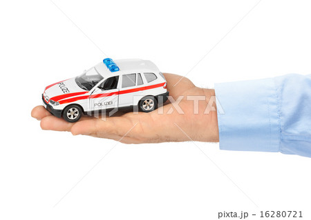 Hand with toy police car Hand with toy police car 16280721