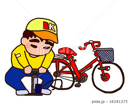 自転車の大好きな少年のイラスト素材