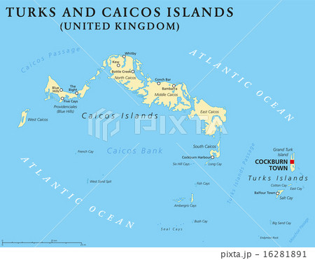 Turks and Caicos Islands Political Map 16281891