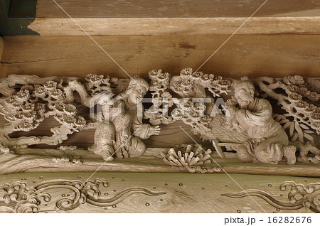 信州安曇野　有明山神社の山門「裕明門」の彫刻群（立川流　清水虎吉彫） 16282676