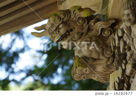 信州安曇野　有明山神社の山門「裕明門」の彫刻群（立川流　清水虎吉彫） 16282677