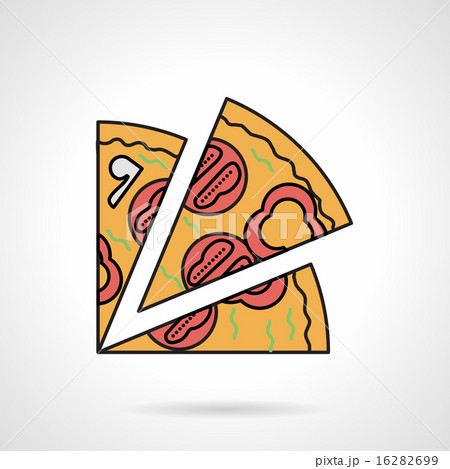Pizza slice flat color vector icon 16282699