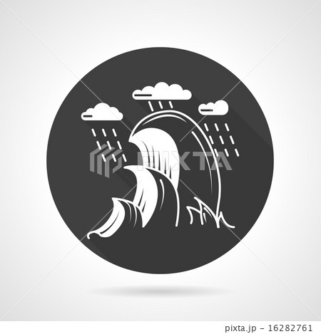 Sea waves black round vector icon 16282761