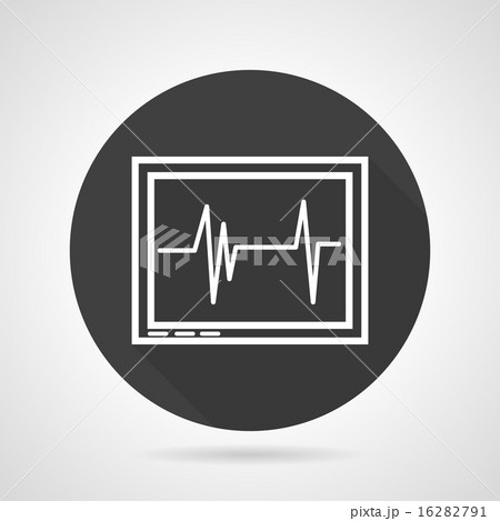 Cardiogram black round vector icon 16282791