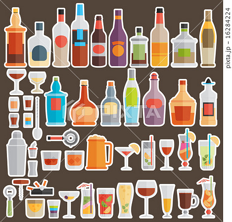 Drinks and beverages icon set Drinks and beverages icon set 16284224