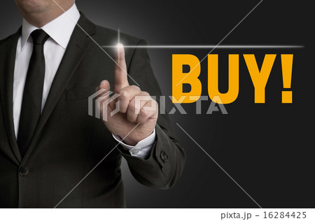 Buy touchscreen is operated by businessman 16284425