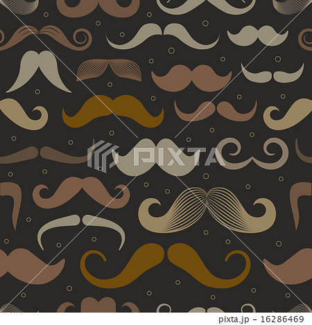 Different retro style moustache seamless pattern 16286469