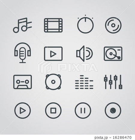 Modern media web silhouettes collection 16286470