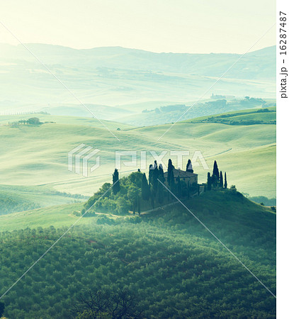 Early spring morning in Tuscany, Italy 16287487
