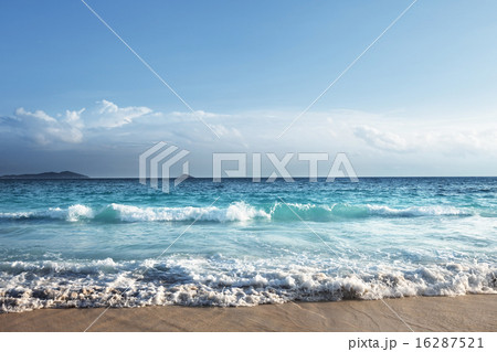 seychelles beach in sunset time 16287521