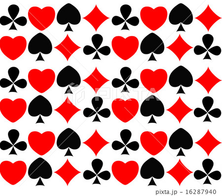 Abstract Seamless Pattern Background with Card Suits. Vector Ill 16287940