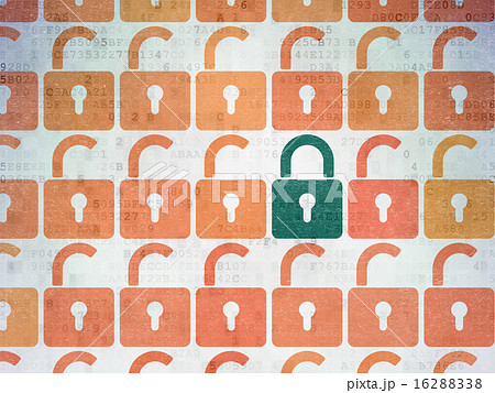 Protection concept: closed padlock icon on Digital Paper background Protection concept: closed padlock icon on Digital Paper background 16288338