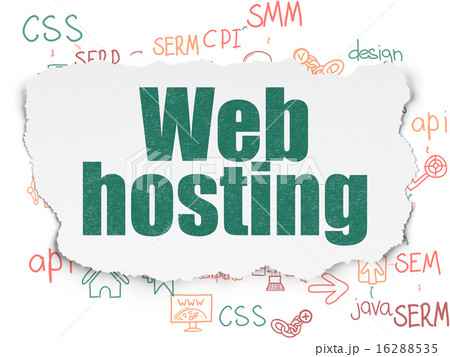 Web design concept: Web Hosting on Torn Paper background 16288535