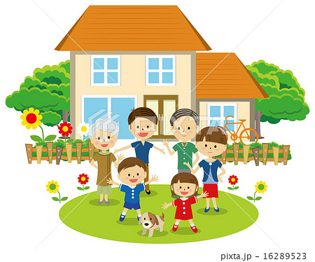 家と家族のイラスト素材 家と家族のイラスト素材