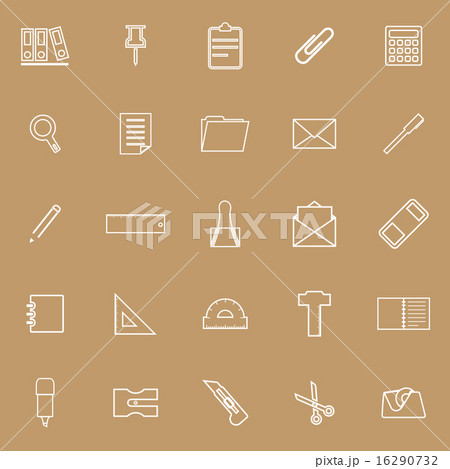 Stationery line icons on white background 16290732
