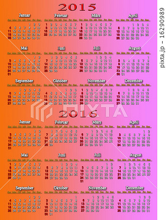 calendar for 2015 - 2016 in German calendar for 2015 - 2016 in German 16290989