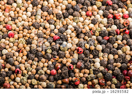 Close up selection of various pepper types 16293582
