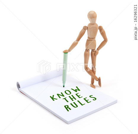 Wooden mannequin writing - Know the rules Wooden mannequin writing - Know the rules 16296321