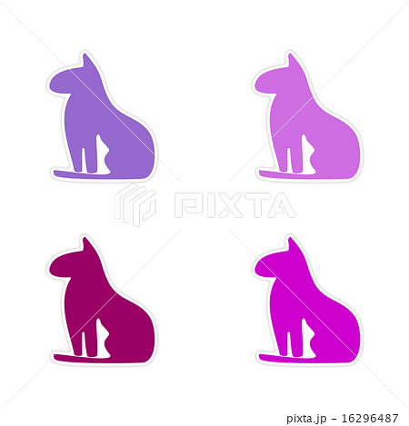 assembly realistic sticker design on paper Egypt cat assembly realistic sticker design on paper Egypt cat 16296487